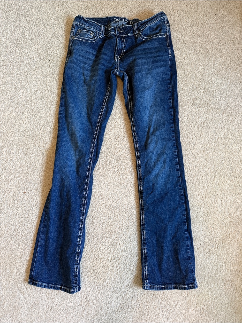 Women's Dark Blue Bootcut Janie Jeans - Classic Mid-Rise Fit